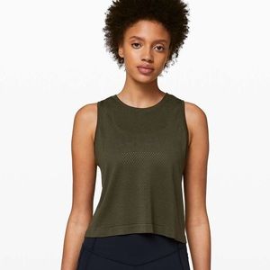 Olive green muscle tank size 8